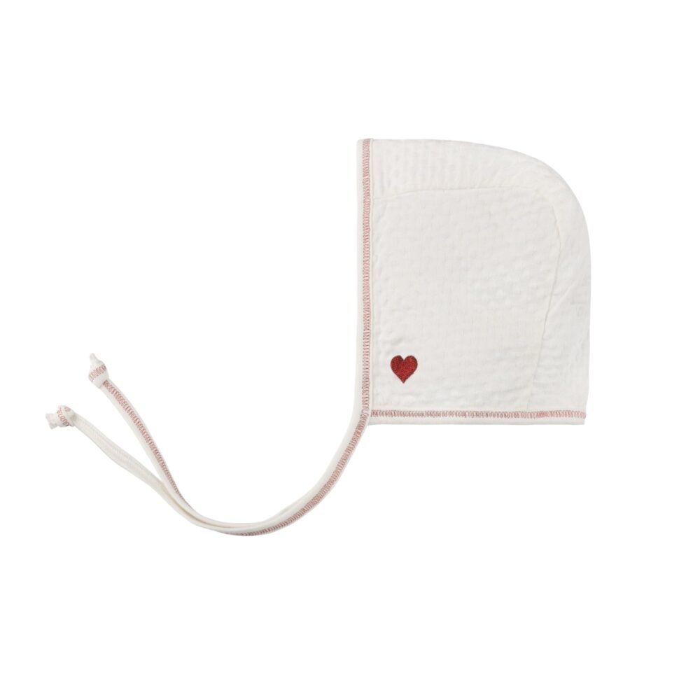 Cotton - Embroidered Heart and Star Collection - Bonnet