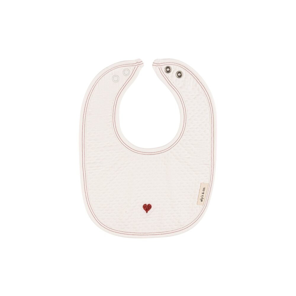 Cotton - Embroidered Heart and Star Collection - Bib