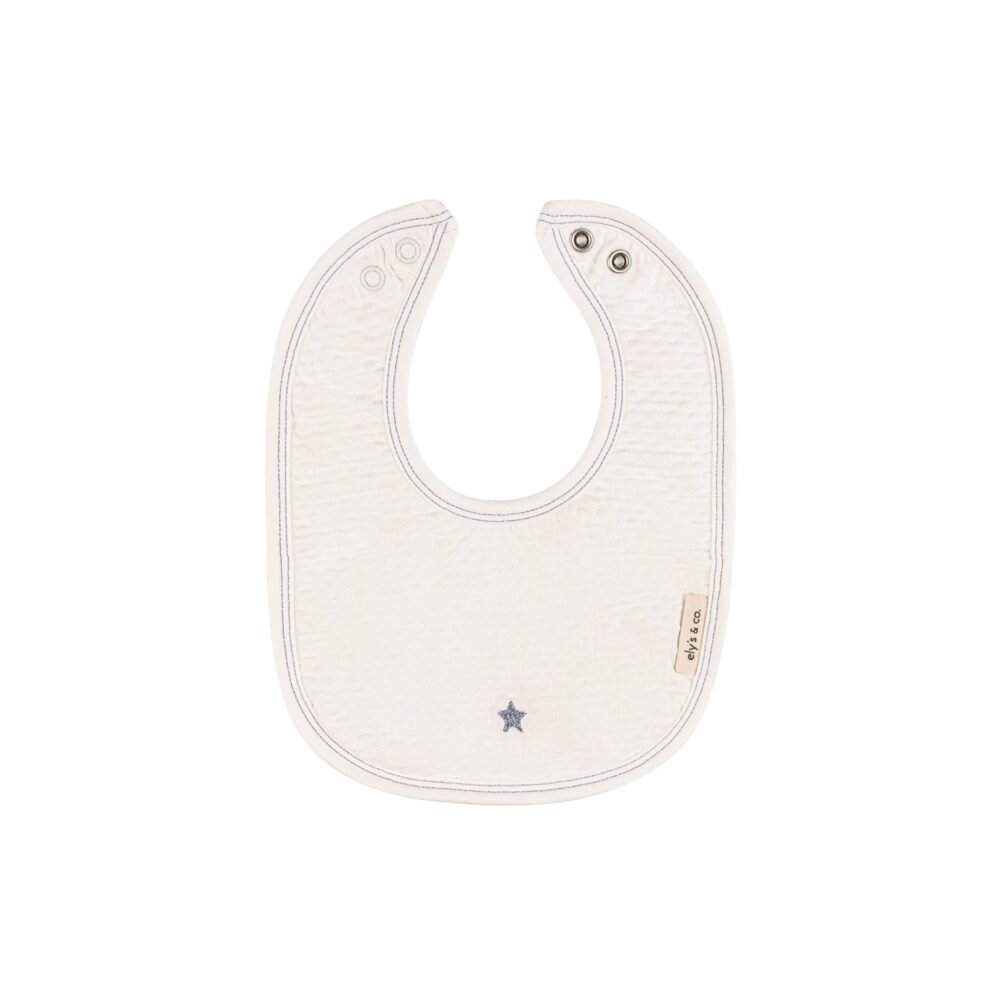 Cotton - Embroidered Heart and Star Collection - Bib - Image 4