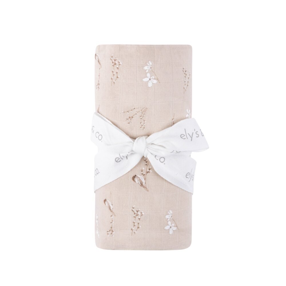 Jersey Cotton - Vintage Birds Collection - Bamboo Muslin Swaddle - Image 11