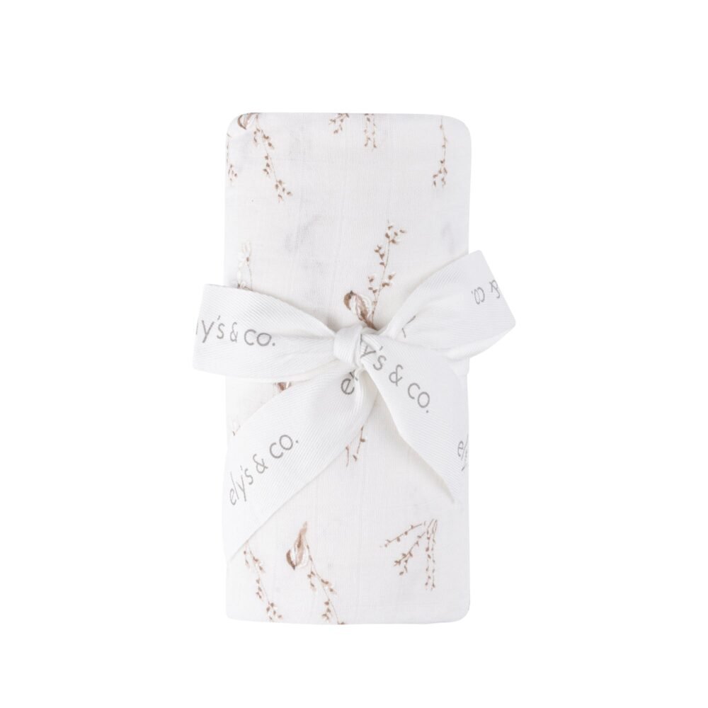 Jersey Cotton - Vintage Birds Collection - Bamboo Muslin Swaddle - Image 10