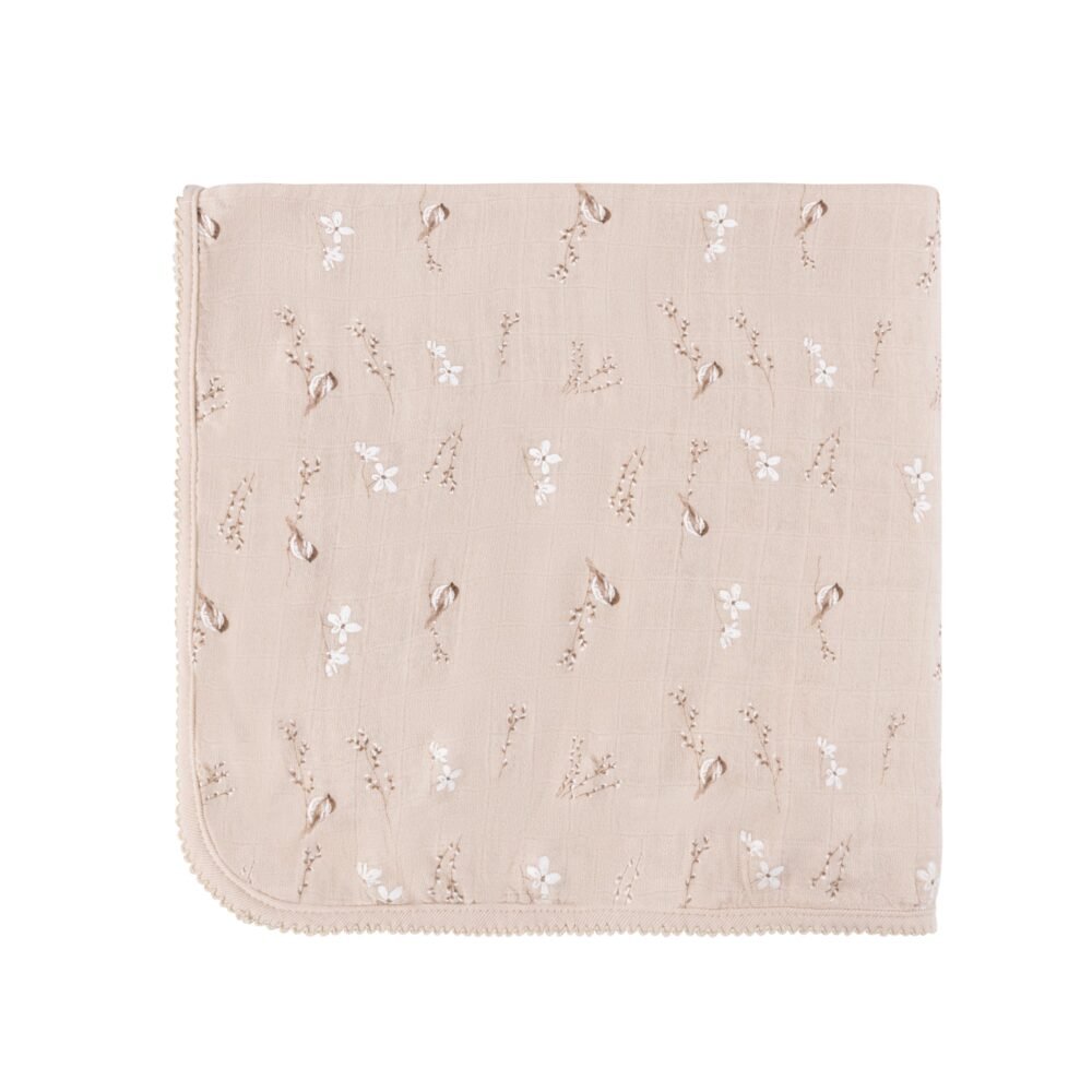 Jersey Cotton - Vintage Birds Collection - Bamboo Muslin Swaddle - Image 15