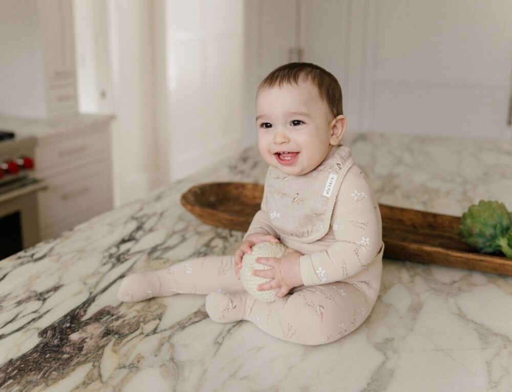 Jersey Cotton - Vintage Birds Collection - Bamboo Muslin Bib - Image 7