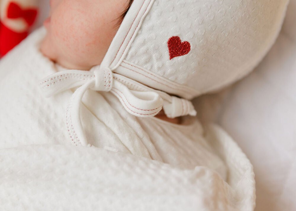 Cotton - Embroidered Heart and Star Collection - Bonnet - Image 8